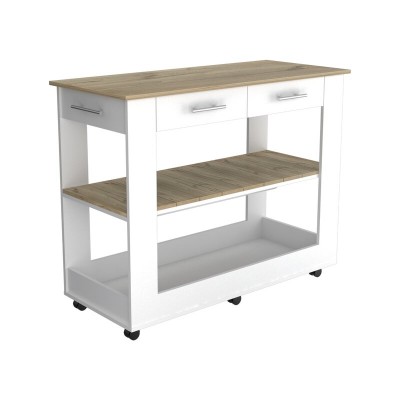 Langi Kitchen Island with Locking Wheels