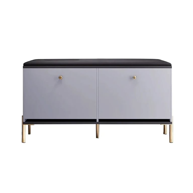 Arvo – Natural Wood Storage Bench with Gold Metal Legs