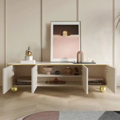 Picture of Aurella Arch TV Unit – Gold Trim &  Elegance