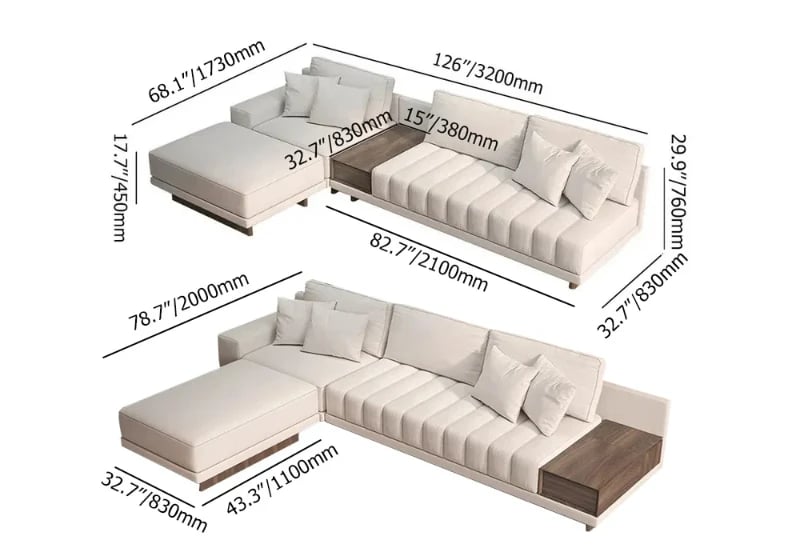 Picture of Armia L-Shaped Sectional – Natural Wood