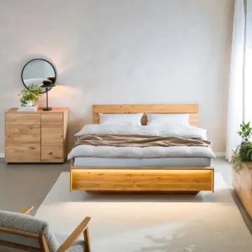 Orlan Storage Bed -Natural Wood