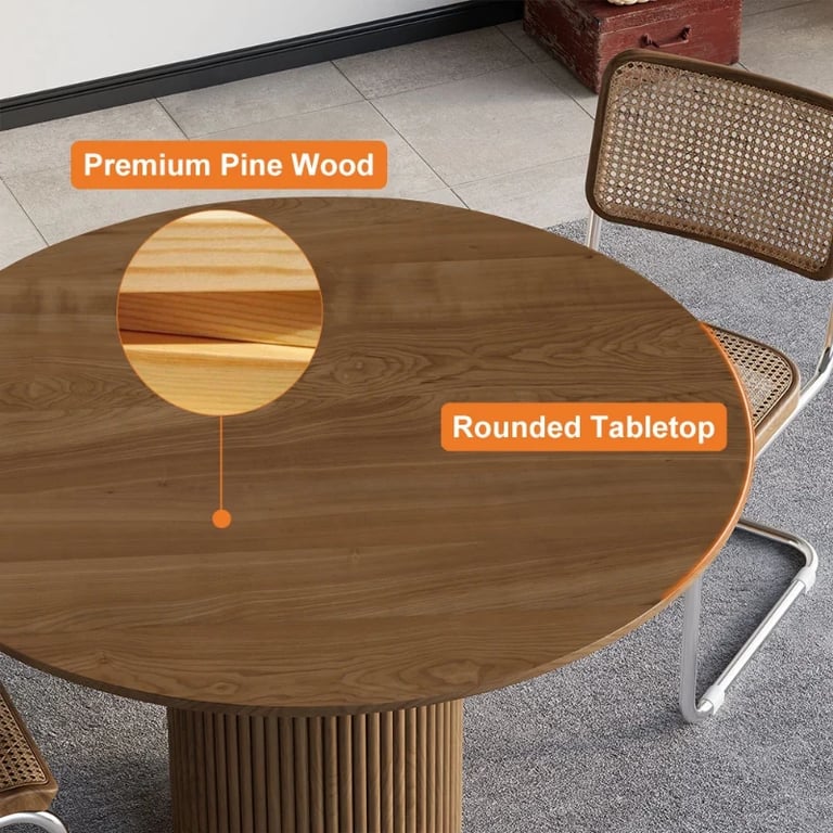 Picture of Gevora Round Dining Table - Natural Wood
