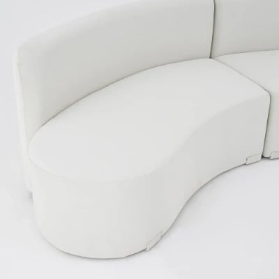 Picture of Luma Curved Natural Wood Floor Sofa – Artistic Elegance in Velvet