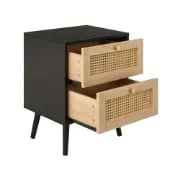 Picture of Soma – Rattan Wooden Nightstand with 2 Drawers