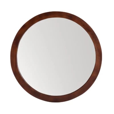 Amane Round Solid Wood Wall Mirror
