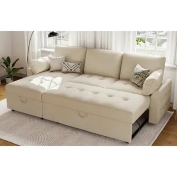 Picture of Blaykelee Natural Wood Sectional – Sofa Bed