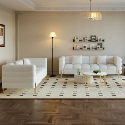 Liora set  with a natural wood base