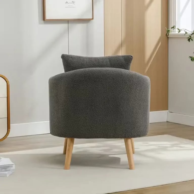 Picture of Velvera Velvet Armchair – Soft Comfort with Natural Wood Legs
