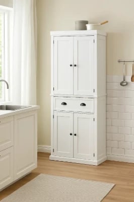 Santa Kitchen Storage Cabinet – Natural Wood with Elegant Minimal Design