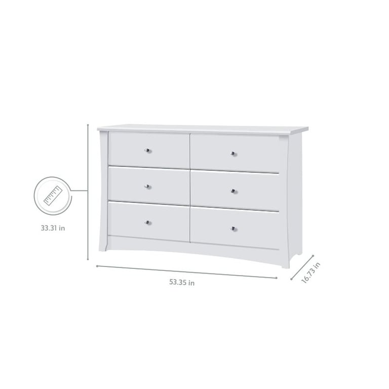 Crescent 6 Drawer Double Dresser