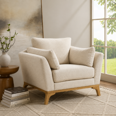 Picture of Clair Armchair - Natural Wood.