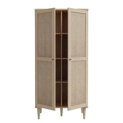 Picture of Roma Wardrobe Natural wood with Rattan