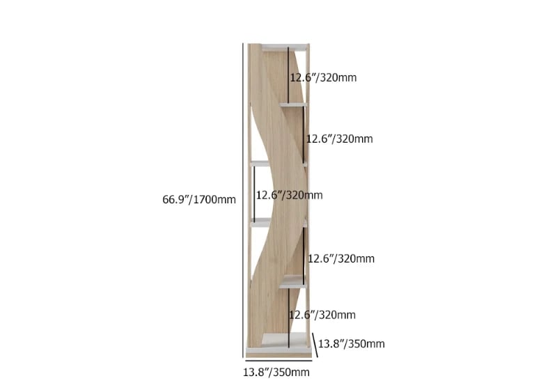 Picture of Samora curved bookcase in walnut and black