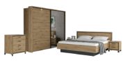 Picture of Marais Natural Wood Bedroom Set – Sliding Wardrobe