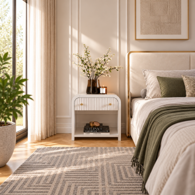Lunaro Bedside Table – Natural Wood