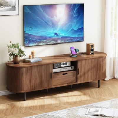 Rivano Modern TV Unit with Contemporary Design – Natural Wood