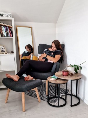 Picture of Montana Armchair Set – Natural Wood Armchair with Matching Footrest