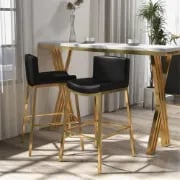 صورة كرسي بار أڤيلين – هيكل معدني ذهبي مع مقعد ومسند ظهر مبطن