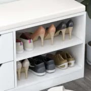 صورة تولا مقعد أحذية أبيض مع وحدة تخزين