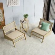 Picture of Kuroko Japandi Lounge Chair – Rattan & Natural Wood