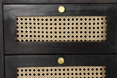 Kavira – Natural wood & Rattan 2-Drawer Bedside Table