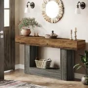 Picture of Eland Natural Wood Console Table – Rustic Shelving