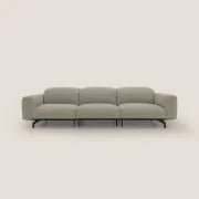 صورة أوليفارو – كنبة بثلاثة مقاعد بتصميم منخفض – بلون بيج رملي وأرجل سوداء مطفية