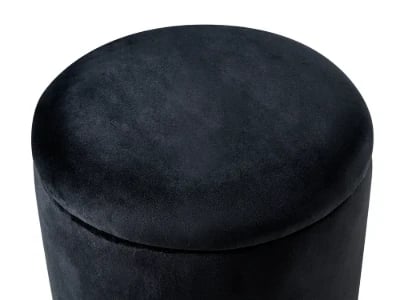 Ventro - Round Velvet Stool with Metal Legs