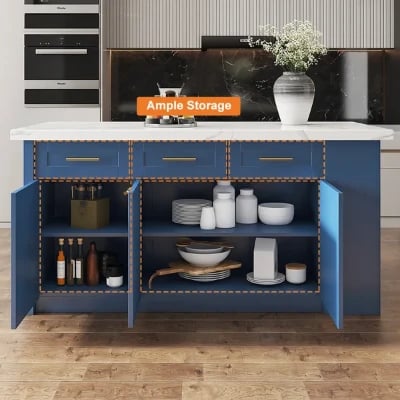 Grata Kitchen Island with Storage