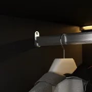 Picture of Paolo Modern wardrobe with glass doors and natural wood lighting