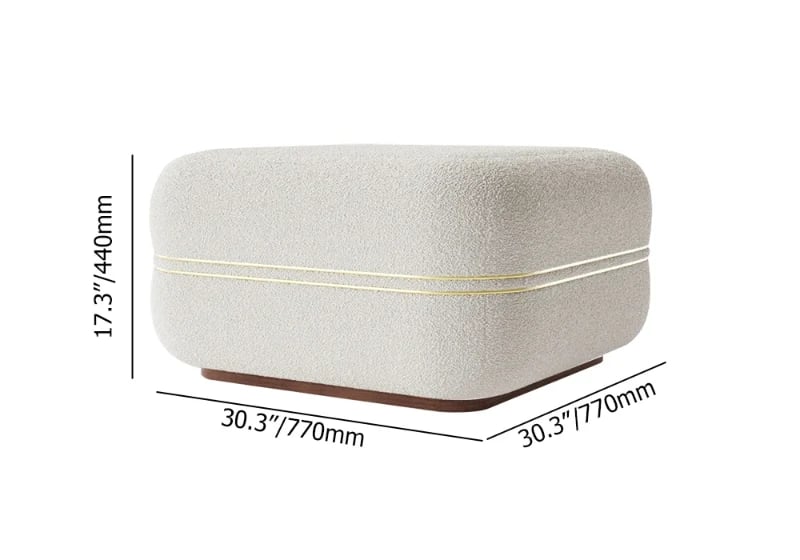 Dario Ottoman – Upholstered Design with Natural Wood Frame