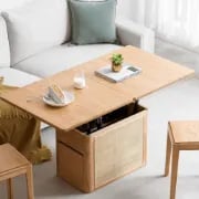 Picture of Perla Coffee Table – Natural Wood & Rattan with Storage Drawers
