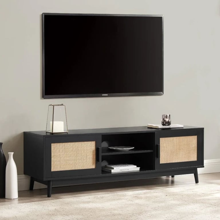 Picture of Lino Natural Wood TV Stand – Woven Doors