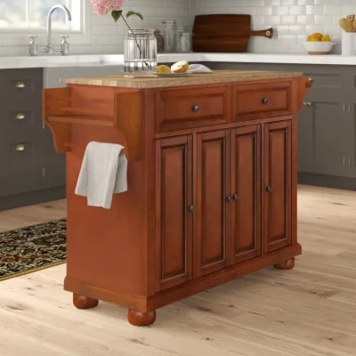 Talya Wide Rolling Kitchen Island