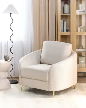 Larevo – Wide Seat Armchair with Stainless Legs