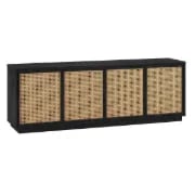 صورة راڤينا وحدة تلفزيون بواجهات منسوجة – أربع أبواب، خشب طبيعي