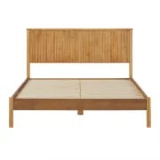 Arden Natural Wood Bed – Vertical Slat Headboard