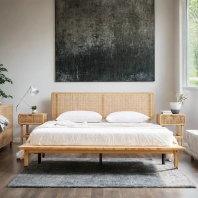 صورة سرير نارا الراتان