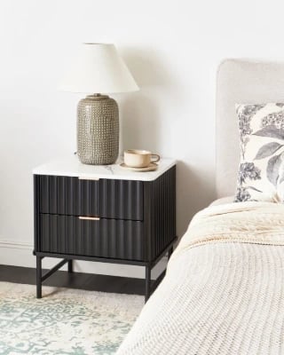 Lorven Modern Bedside Table – Natural Wood