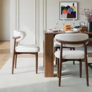 Picture of Elio Curved Back Dining Chair – Elegant Form with Treated Natural Wood