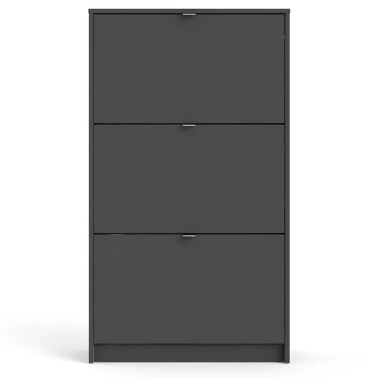 Dark Gray 18 Pairs Manufactured Wood Shoe Storage Cabinet