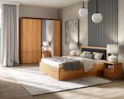 Picture of Vero Natural Wood Bedroom Set – With Accents & Sliding Wardrobe