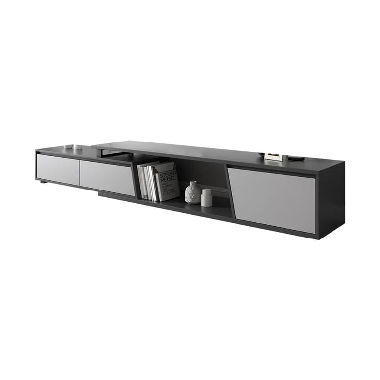 Nerio – Modern TV Unit Set made of Natural Wood with Extendable Design and Multi-Functional Coffee Table