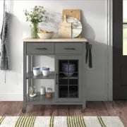 Plippi Wood Rolling Kitchen Cart