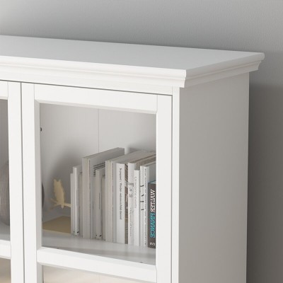 Linda - Natural Wood Cabinet with Glass Doors