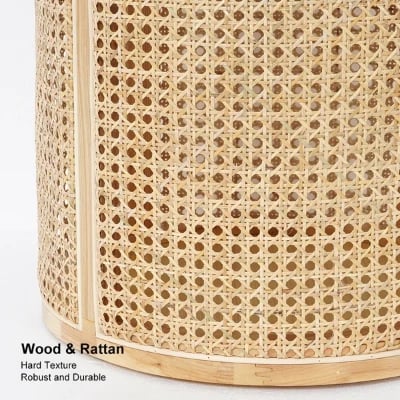 Picture of Hacki Natural Wood and Rattan Side table