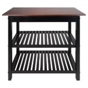 Moppi Solid Wood kitchen Island With Shelves