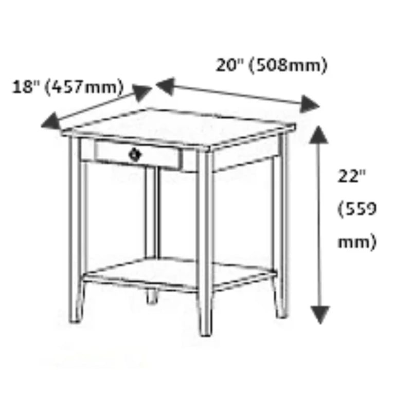 Picture of Aidan Natural wood side table - One drawer