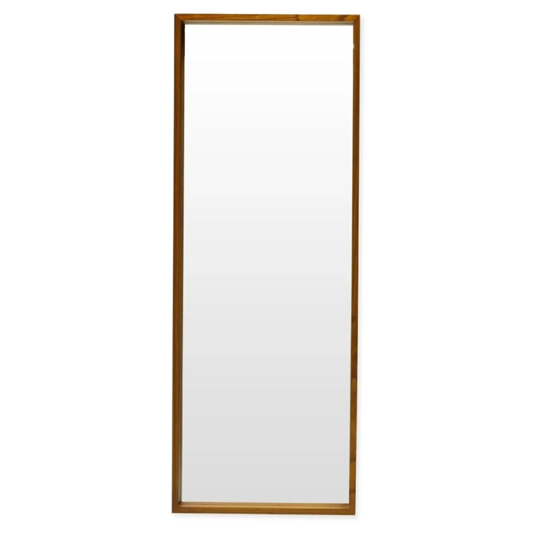 Brown Rectangle Wood Leaner Mirror