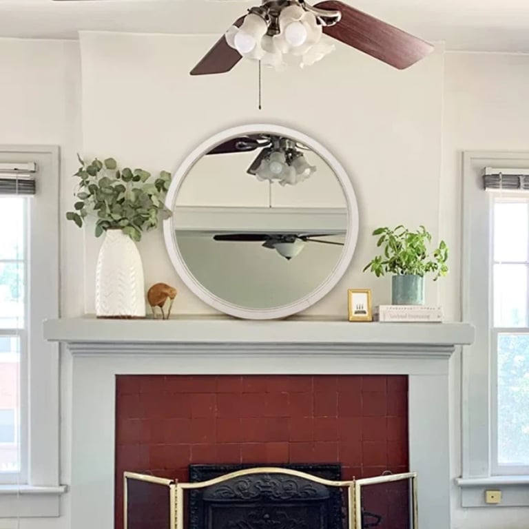 Eberlein Round Wood Wall Mirror